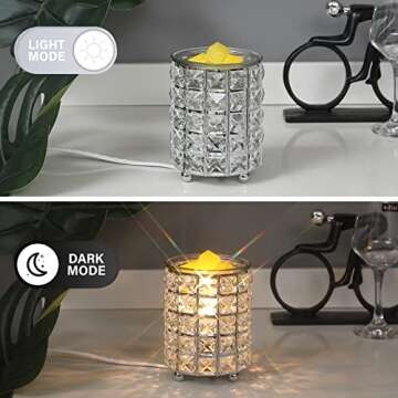 Wrought Iron Crystal Wax Melt Warmer Electric Oil Burner Wax Melt For Home, Kitchen, Living Room, Bedroom, SPA(Silver)