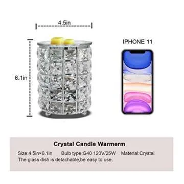Wrought Iron Crystal Wax Melt Warmer Electric Oil Burner Wax Melt For Home, Kitchen, Living Room, Bedroom, SPA(Silver)