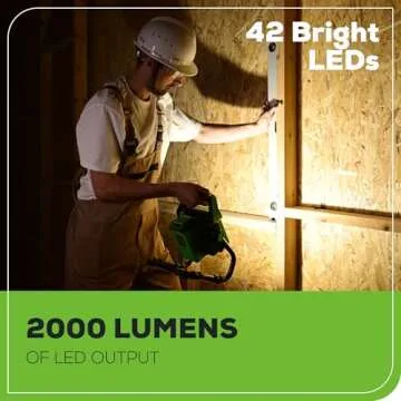 Greenworks 40V (AC/DC) 2000-Lumen LED Work Light, 360° Head Rotation, Tripod Mountable, Portable, Indoor/Outdoor Light, Flood Light, Tool-Only