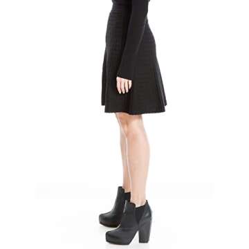 Max Studio Women's Textured Sweater Skirt, Black, Small