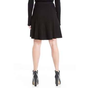 Max Studio Women's Textured Sweater Skirt, Black, Small