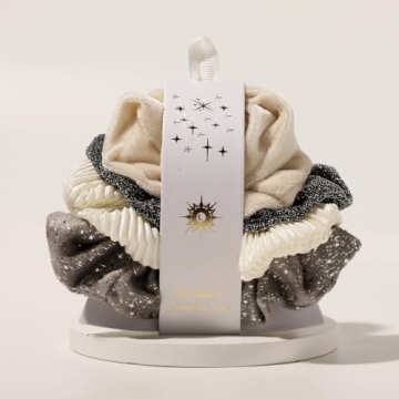 Artilady Hair Scrunchies for Girls - 4 Pack Christmas Hair Ties Gifts for Women Soft and Cute Velvet...