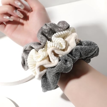 Artilady Hair Scrunchies for Girls - 4 Pack Christmas Hair Ties Gifts for Women Soft and Cute Velvet Silk Satin Scrunchies Hair Accessories Wedding Bridesmaid Holiday Birthday Teacher Gift