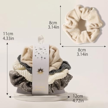 Artilady Hair Scrunchies for Girls - 4 Pack Christmas Hair Ties Gifts for Women Soft and Cute Velvet Silk Satin Scrunchies Hair Accessories Wedding Bridesmaid Holiday Birthday Teacher Gift