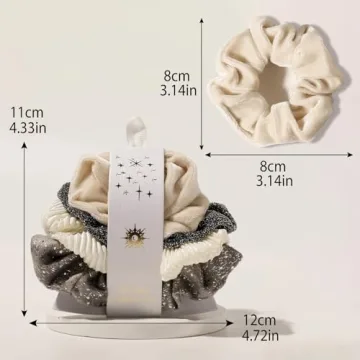 Artilady Hair Scrunchies for Girls - 4 Pack Christmas Hair Ties Gifts for Women Soft and Cute Velvet Silk Satin Scrunchies Hair Accessories Wedding Bridesmaid Holiday Birthday Teacher Gift