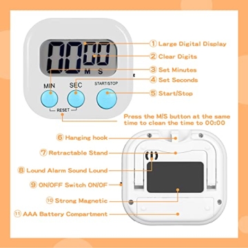 16 Pcs Digital Timers for Classroom and Kitchen Fun