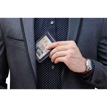 SERMAN BRANDS RFID Blocking Slim Bifold Genuine Leather Minimalist Front Pocket Wallets for Men with...