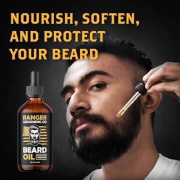 Leven Rose Beard Oil for Men and Beard Softener 100% Pure Natural for Bearded Men, Mustaches, and Mo...