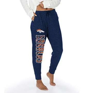 Officially Licensed Zubaz Women's NFL NFL Women's Soft Jogger with Vertical Graphic, Denver Broncos,...