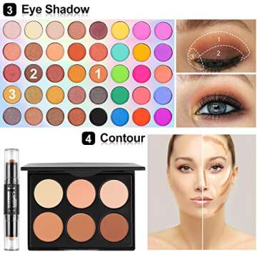 Fenshine Makeup Set,Make Up Starter Kit With Storage Bag Portable Travel Make Up Palette Eyeshadow Foundation Lip Gloss for Teenage & Adults (Type A)