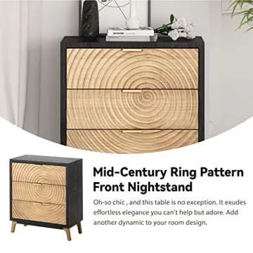 Farmhouse 3-Drawer Nightstand Set for Elegant Storage