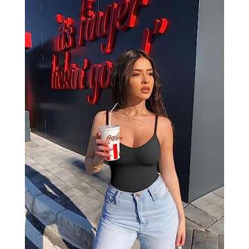 OQQ Women's 3 Piece Seamless Crop Bra Set - Adjustable Comfort