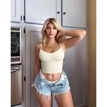 OQQ Women's 3 Piece Seamless Crop Bra Set - Adjustable Comfort