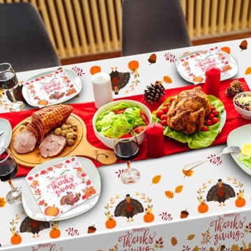 Thanksgiving Tablecloth & Napkins Set - Autumn Decor