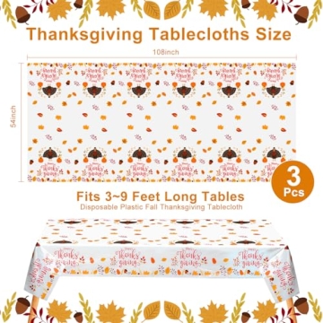 Thanksgiving Tablecloth & Napkins Set - Autumn Decor