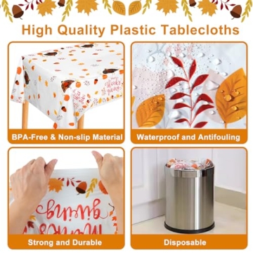 Thanksgiving Tablecloth & Napkins Set - Autumn Decor