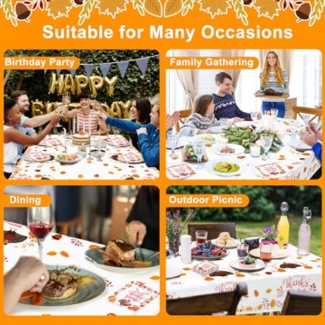 Thanksgiving Tablecloth & Napkins Set - Autumn Decor