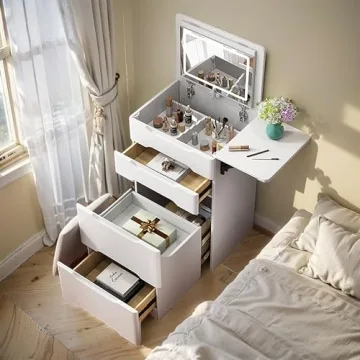 BOSSGE Vanity Desk with Mirror and Lights - Stylish Makeup Station