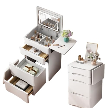 BOSSGE Vanity Desk with Mirror and Lights - Stylish Makeup Station