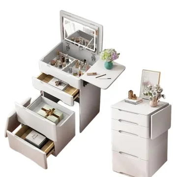 BOSSGE Vanity Desk with Mirror and Lights - Stylish Makeup Station
