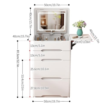 BOSSGE Vanity Desk with Mirror and Lights - Stylish Makeup Station