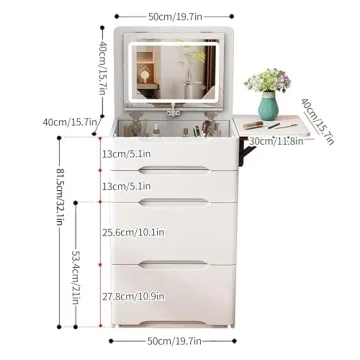 BOSSGE Vanity Desk with Mirror and Lights - Stylish Makeup Station