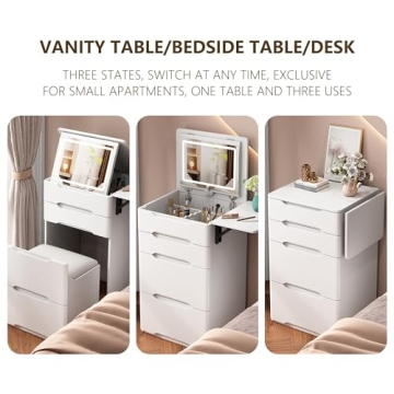 BOSSGE Vanity Desk with Mirror and Lights - Stylish Makeup Station