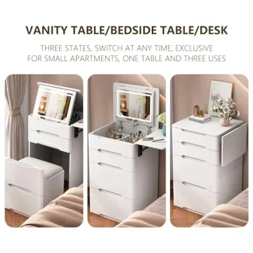 BOSSGE Vanity Desk with Mirror and Lights - Stylish Makeup Station