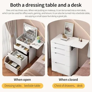 BOSSGE Vanity Desk with Mirror and Lights - Stylish Makeup Station