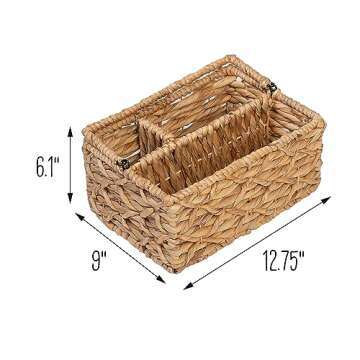Honey-Can-Do Multi-Compartment Wicker Caddy - Natural Storage