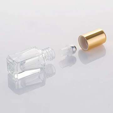 3ml Square Glass Roller Bottles for Essential Oils Pack