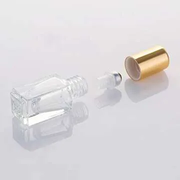 3ml Square Glass Roller Bottles for Essential Oils Pack