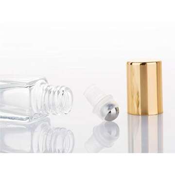 3ml Square Glass Roller Bottles for Essential Oils Pack
