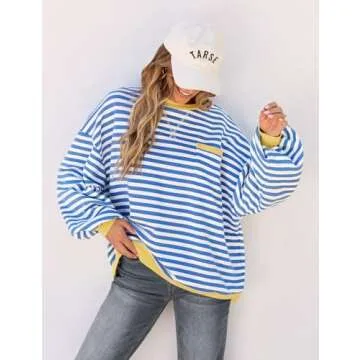TARSE Casual Striped Summer Sweatshirt for Women