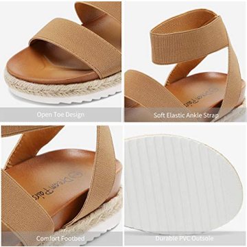 DREAM PAIRS Women’s Open Toe Espadrille Wedge Sandals