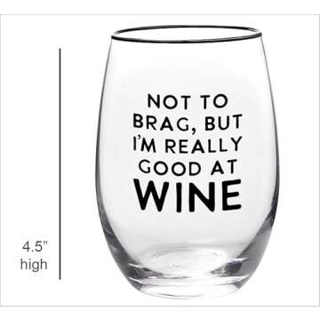 Santa Barbara Design Studio Stemless Wine Glasses SIPS Drinkware Funny Wine Glass Gift, 17-Ounce, I'...