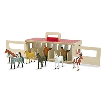 Melissa & Doug Take-Along Show-Horse Stable Playset for Kids