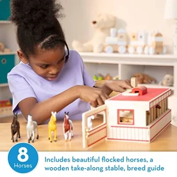 Melissa & Doug Take-Along Show-Horse Stable Playset for Kids