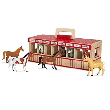 Melissa & Doug Take-Along Show-Horse Stable Playset for Kids