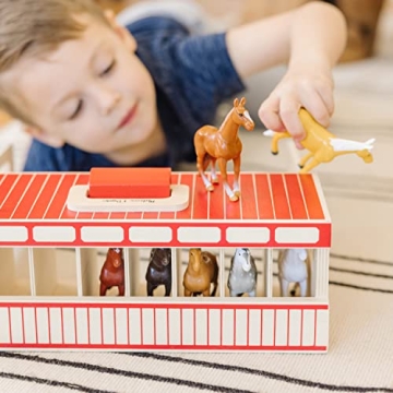 Melissa & Doug Take-Along Show-Horse Stable Playset for Kids