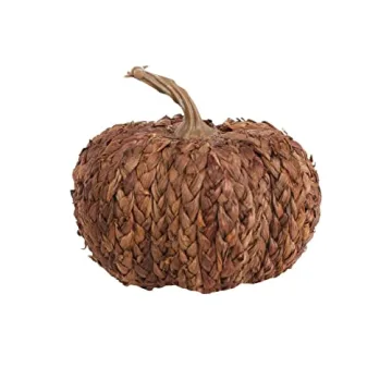 Braided Corn Husk Pumpkin Halloween Decor Indoor Display