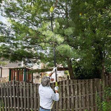 Sun Joe SWJ803E 10 inch 8.0 Amp Electric Multi-Angle Pole Chain Saw, Corded electric, Green