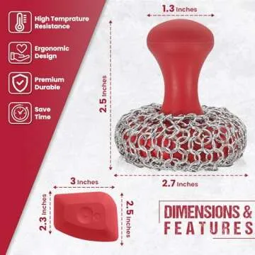 316L Chainmail Scrubber for Cast Iron Cookware