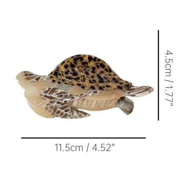 Fashion Sea Turtle Hair Clip,Acetate Hair Claw,Small Hair Clips for Women,Brown