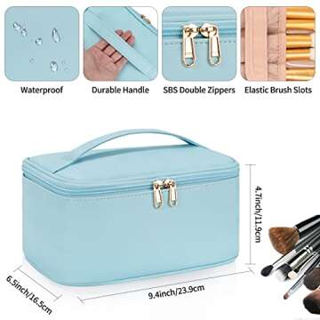 OCHEAL Makeup Bag, Portable Cosmetic Bag, Large Capacity Travel Makeup Case Organizer, Black Makeup ...