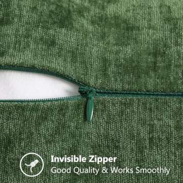 decorUhome St Patricks Day Chenille Soft Spring Throw Pillow Covers 22x22 Set of 2, Farmhouse Velvet Decorative Pillow Covers with Stitched Edge for Couch Sofa Bed, Forest Elf