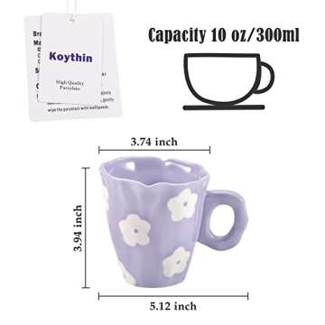 Koythin Ceramic Coffee Mug - Unique Hand-painted Design for All Beverages