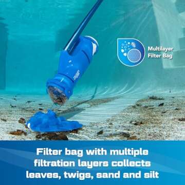POOL BLASTER Catfish Ultra Rechargeable, Battery-Powered, Pool-Cleaner, Ideal for In-Ground Pools and Above Ground Pools for Cleaning Leaves, Dirt and Sand & Silt.