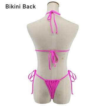 SHERRYLO Bikini Swimsuit for Women Black Triangle Top Brazilian Thong Cut Bottom Sexy Bathing Suits for Women