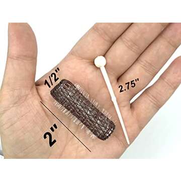 16 pc Vintage Style Hair Roller Mini Small Brush Rollers Mesh Curlers Bristles 2"x 1/2" Flexible Locking Pins Small Curls Short Hair